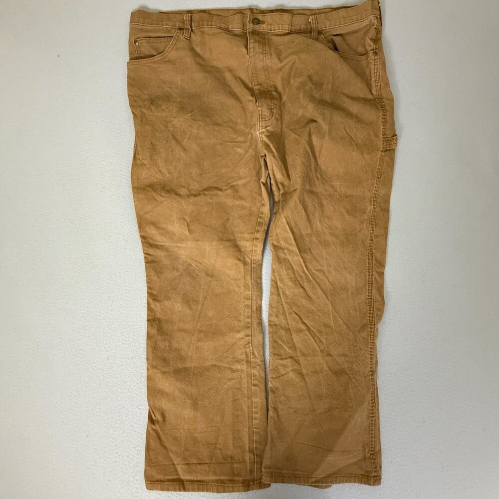 Dickies Carpenter Work Pants 44x30 Brown Duck Canvas Utility Hammer Loop